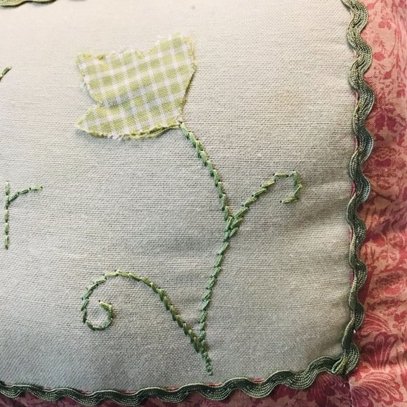 Happy Easter Bunny Rabbit Throw Pillow Embellished Decor Vintage Rare - Picture 10 of 10